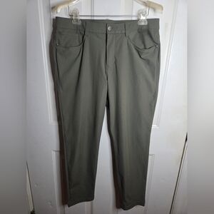Lululemon ABC Pants Mens Olive Green Stretch Flat Front